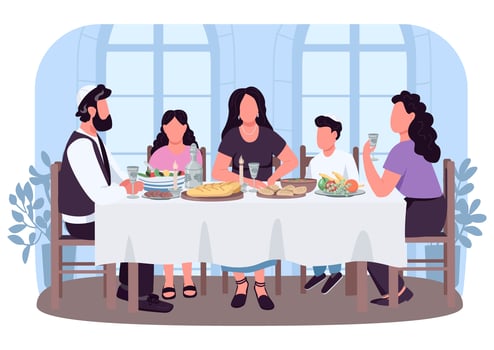 Jew culture 2D vector web banner, poster