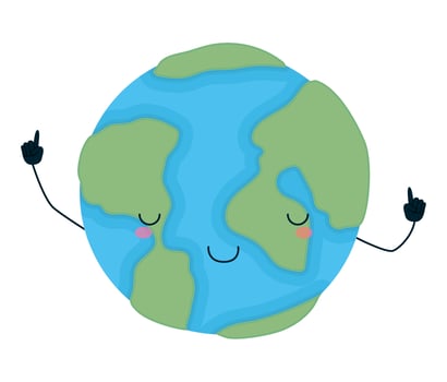 Kawaii world sphere cartoon vector design