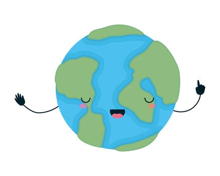 Kawaii world sphere cartoon vector design