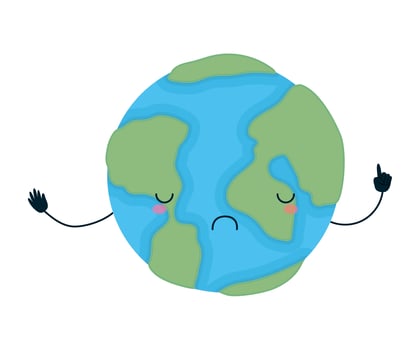 Kawaii world sphere cartoon vector design
