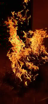 Big bonfire at night photo