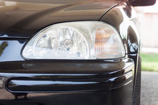 Close-up of a black car photo