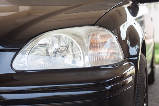 Close-up of a car headlight photo