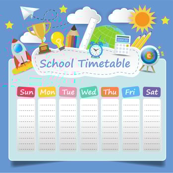 School timetable template vector