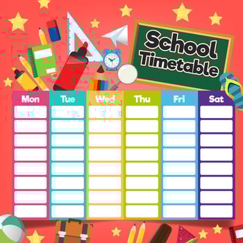 School timetable template vector