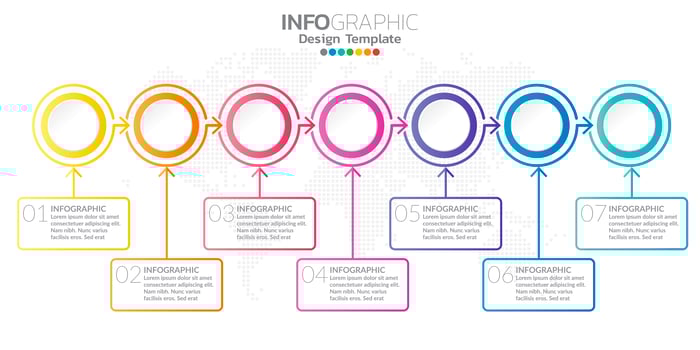 Digital online marketing banner with icons for business contents. vector