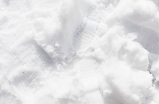 Footprints in the snow photo