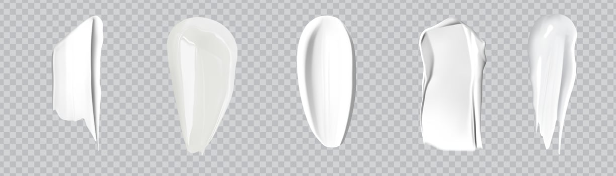 Realistic cosmetic cream smears. vector