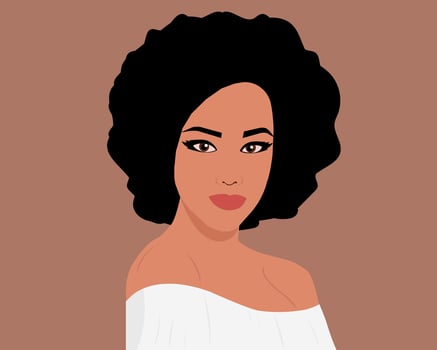 Beautiful black women portrait illustration vector