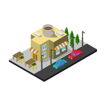 Isometric Bar Illustrated In Vector On White Background