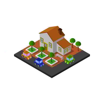 Isometric House Illustrated On White Background vector