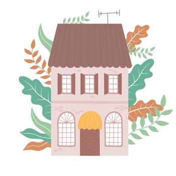 multi storey house residential garden front view design vector