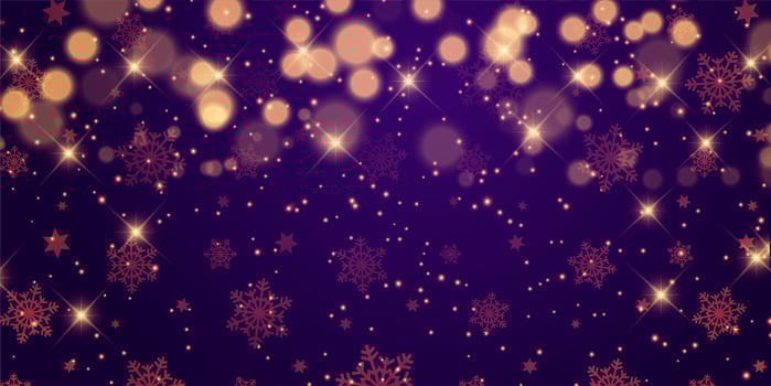 Christmas banner design with stars and bokeh lights vector