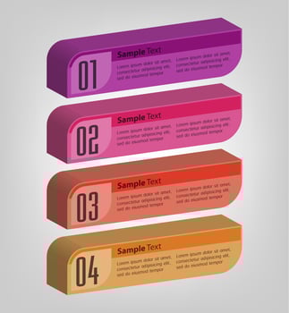 modern 3D text box template, banner infographics vector