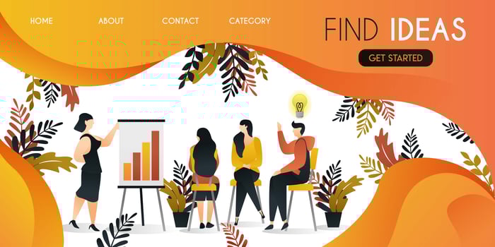 man who is asking in a meeting and growing the lights of ideas for business growth vector illustration concept, can be use for presentation, web, banner ui ux, landing page