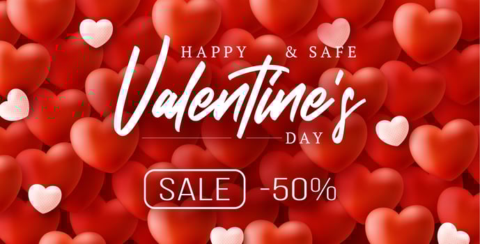 Happy and safe Valentines day sale background vector
