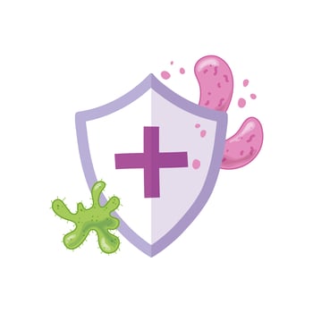 telemedicine, shield protection coronavirus outbreak disease, medical treatment and online healthcare services vector
