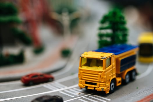 Close-up of miniature traffic landscape photo