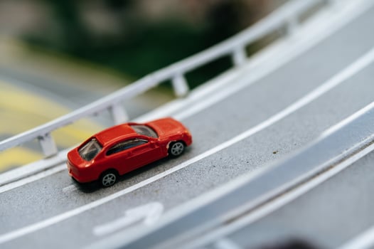 Miniature tilt shift traffic photo