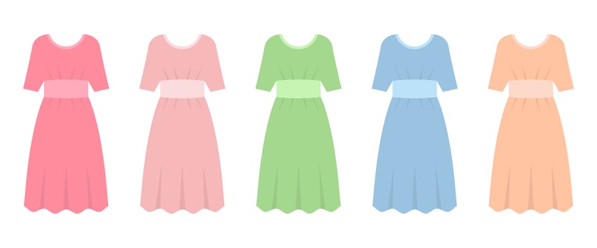 Dress in flat design vector design illustration isolated on white background