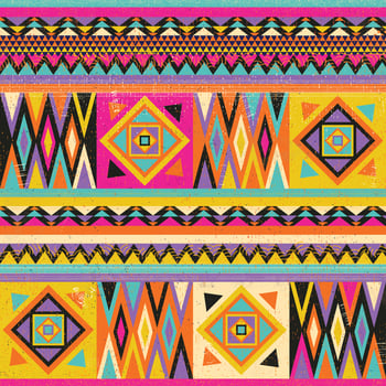 Colorful African textile design.  Kente fabric print design, African culture vector