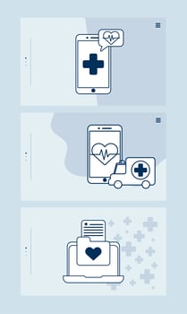 smartphone and laptop with telemedicine technology vector