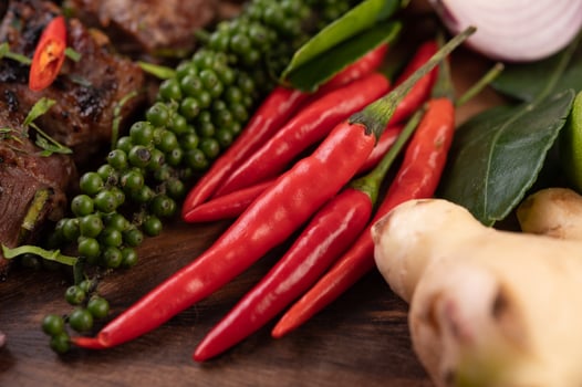 Hot red chilies photo