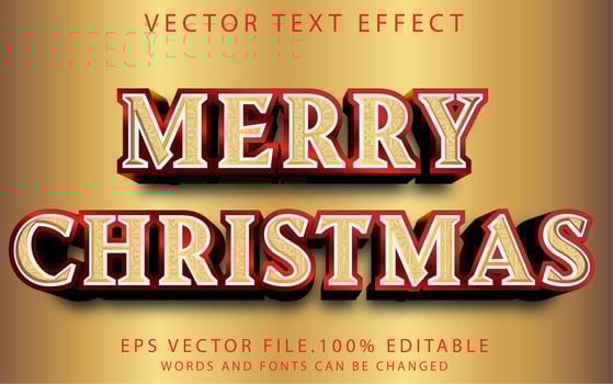 text effect merry christmas vector