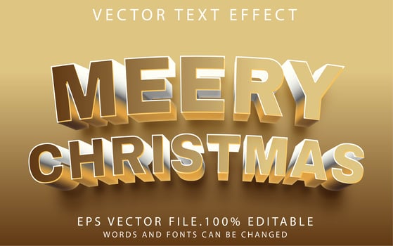 text effect merry christmas vector