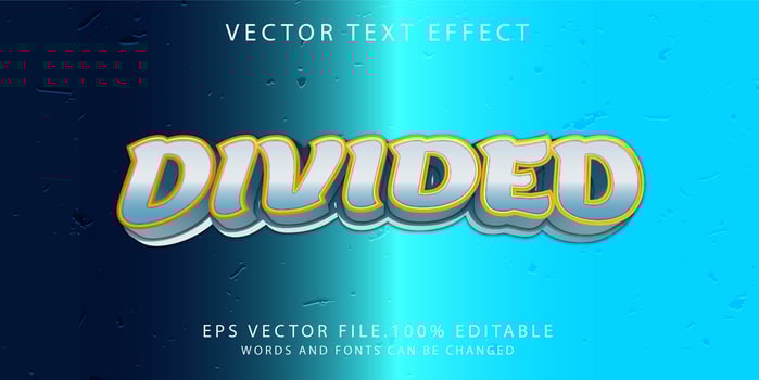 text effect divided vector