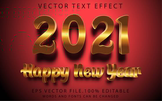 text effect happy new year vector
