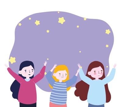 group of young women together to celebrate a special event vector