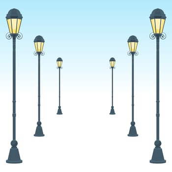 Vintage street lamp vector design illustration isolated on white background