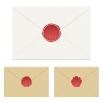 Wax seal envelope set vector