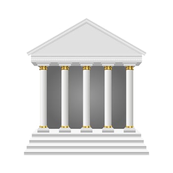 Ancient temple vector design illustration isolated on white background