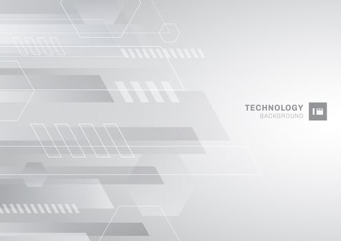 Abstract technology concept gray and white geometric corporate design background. vector