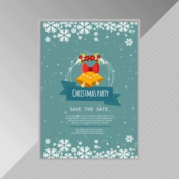 Snowflake Poster with Christmas Bell vector