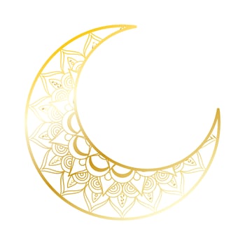 golden moon Ramadan Kareem decoration vector