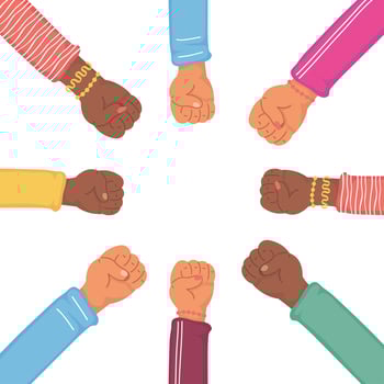 diversity hands human team flat style icon vector