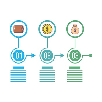 numbers and economy icons infographics statistics flat style vector