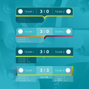 Sport scoreboards templates set for the Football Championship vector