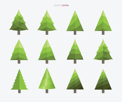 Collection of Christmas tree. Abstract tree sign and symbol. Vector. vector