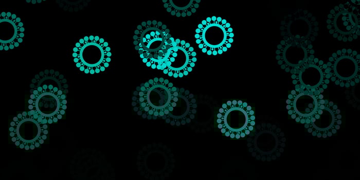 Dark green vector template with flu signs.