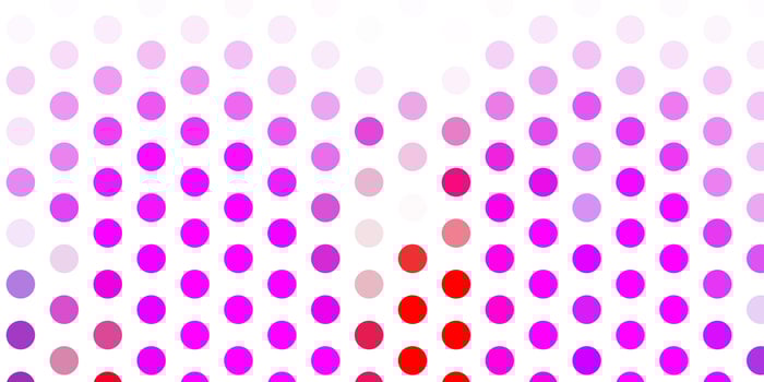 Light pink, red vector background with spots.