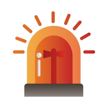 red siren alarm icon vector