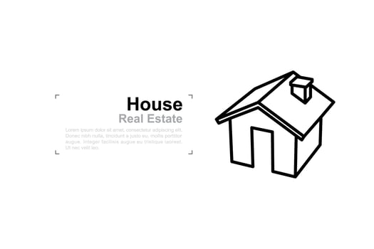 Abstract house shape template banner for real estate vector