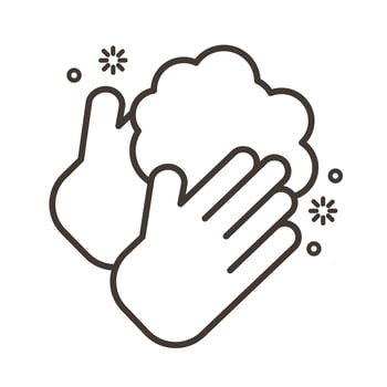 hands washing line style icon vector