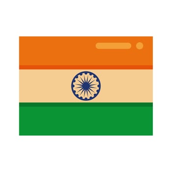 Independence day India celebration flag flat style icon vector