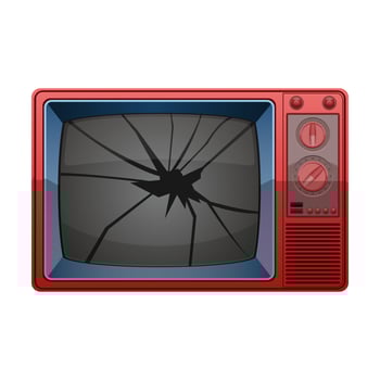 Broken tv vector design illustration isolated on white background