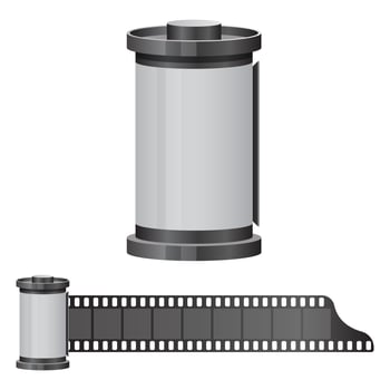 Camera film roll vector design illustration isolated on white background
